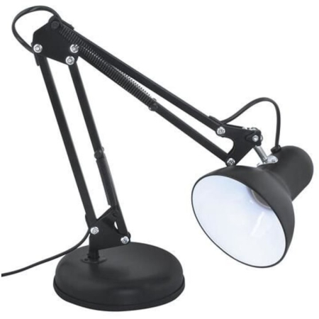 Lampa birou cu suport, culoare neagra, putere maxima 60 W, soclu E27 [1]