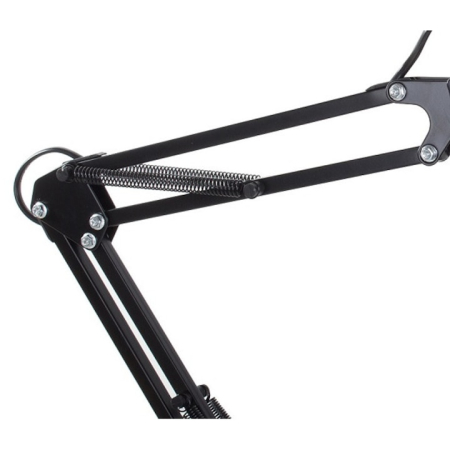 Lampa de birou 40W, Soclu E27, Veioza cu brat reglabil, Negru/Alb, Negru [3]