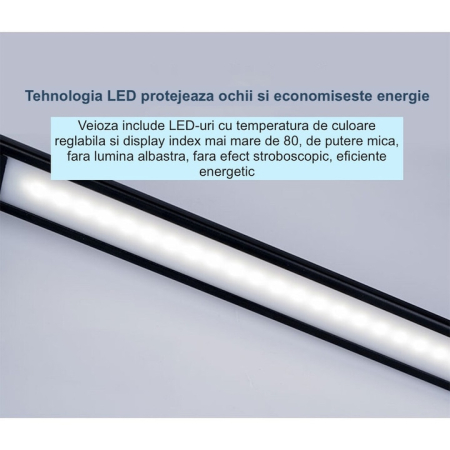 Lampa LED birou, incarcator wireless QI pentru telefon sau casti, control touch, port USB, temporizator, lumina in 5 culori-calda sau rece, ajustare intensitate cu atingere, pliabila, Negru [3]