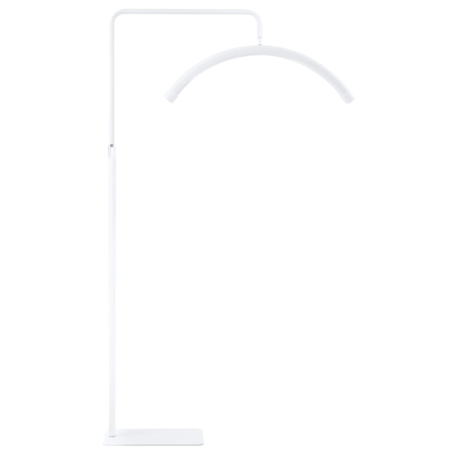 Ring Light - Lampa Led Semiluna cu Picior Fix, Reglarea Intesitatii si Suport pentru Telefon, 23 Inch, Alb