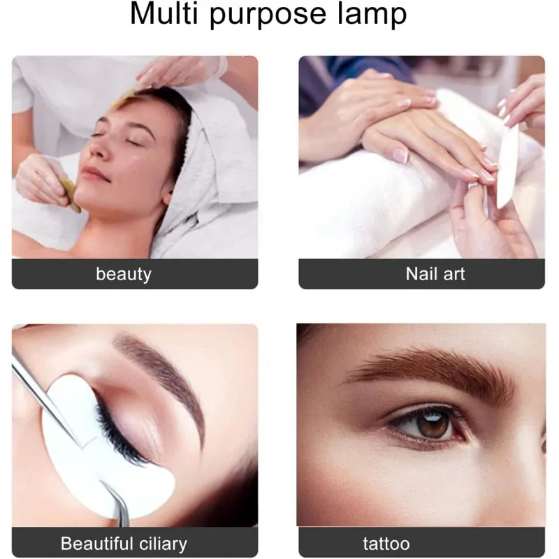 Lampa Led Semiluna cu Picior Fix, Reglarea Intesitatii si Suport pentru Telefon, 23 Inch, Alb [1]