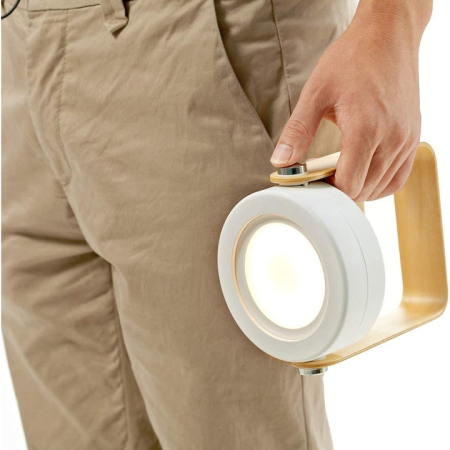 Lampa multifunctionala portabila, Retractabil ambientala, Pentru citit, Veghe, Lanterna, Cu touch, 3 luminozitati, USB reincarcabila, Protectie ochi, 4W, ABS/Din lemn/PC, Alba [5]