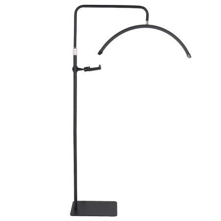 Ring Light - Lampa Profesionala Cosmetica Semiluna LED 40W, lumina reglabila (3000K-7000K), inaltime ajustabila 130-185cm, Iluminare 4000LM, Suport Telefon, Telecomanda, Negru