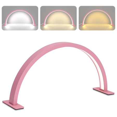 Manichiura / Pedichiura - Lampa profesionala semiluna cu LED-uri, Lampa LED Profesionala Semiluna, Pentru Manichiura, Gene Cosmetica Tatuaje Stilizare Sprancene, Iluminare Reglabila si Uniforma, Lumina Rece, Naturala si Calda,