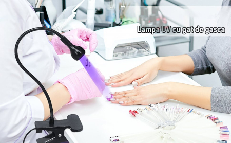 Lampa UV/LED mini Fast Lamp, Uscare rapida si fara maini negre, pentru manichiura si pedichiura,360°unghi liber reglabil,1,5 metri cu buton ON/OFF, Negru [1]