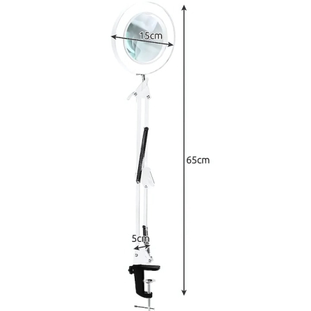 Lupa de Masa LED, Marire 3x, 10 Niveluri de Intensitate, 3 Moduri de Iluminare, Brat Ajustabil, pentru Reparatii Electronice, Manichiura, Tatuaje, Mestesuguri si Lucrari Apropiate, Alimentare [5]