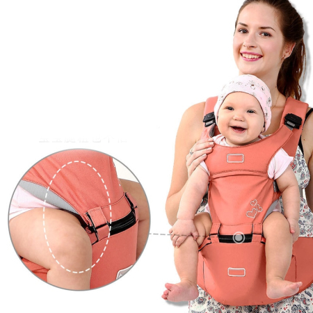 Marsupiu ergonomic Aiebao cu scaunel, Corai [7]