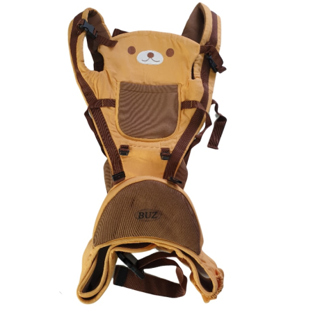 Marsupiu ergonomic si ortopedic, pentru bebe, 3-36 luni, ajustabil, model ursulet, maro, buz [3]