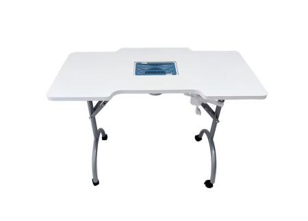 Masa manichiura - Masa Manichiura cu Aspirator Incorporat si Roti, Alba