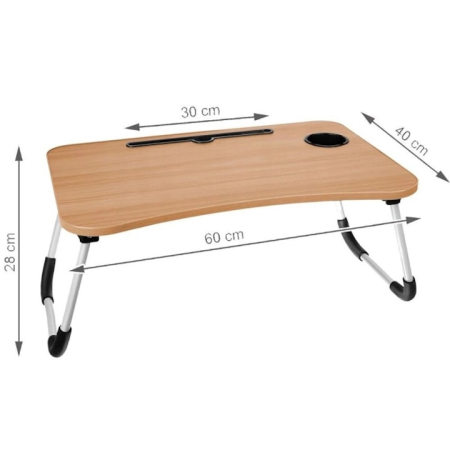Masa pliabila multifunctionala, Pentru laptop sau mic dejun la pat, Crem, Crem [1]