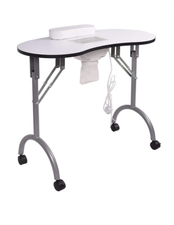 Masa manichiura - Masa portabila de manichiura cu aspirator incorporat si geanta de transport, Alb