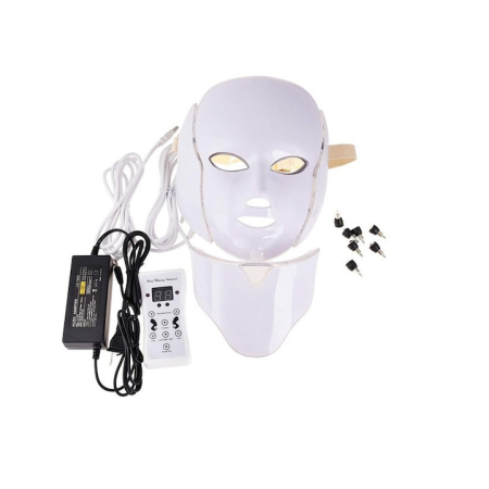 Masca Faciala - Masca faciala LED, Toate tipurile de piele, 7 culori diferite, 198 LED-uri, ABS, Alb