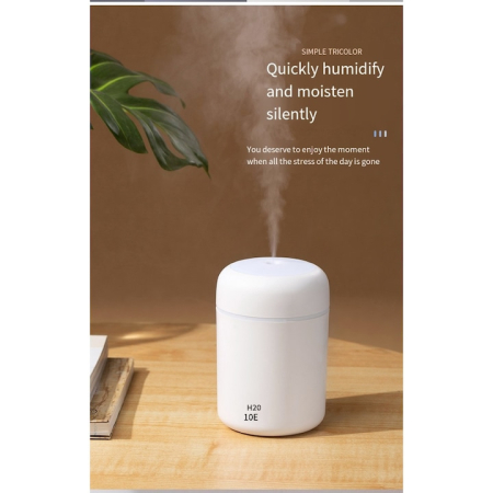 Mini Umidificator Premium Difuser cu Lumini RBG, 2 moduri de functionare, lumini de noapte, Alb [2]