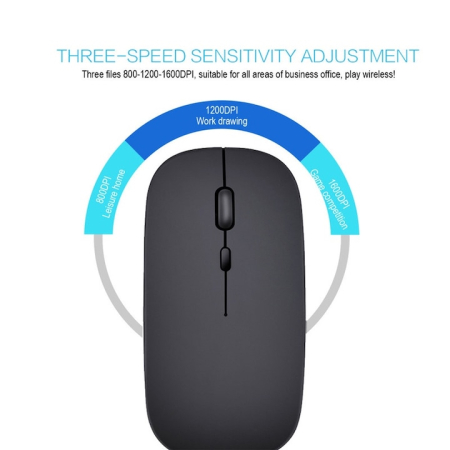 Mouse Bluetooth, 5.2, silentios, negru, dimensiuni mici [2]