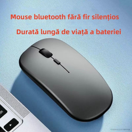 Mouse wireless Bluetooth, silentios, baterie, negru mat [1]