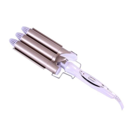 Ondulatoare - Ondulator de par 3 tuburi, 22mm, ceramica, sistem de control al temperaturii, auriu