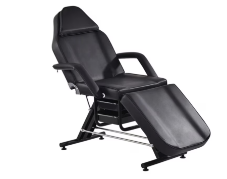 Pat cosmetic - Pat Cosmetic Reglabil Salon Infrumusetare, Pat Masaj Piele Ecologica, Tetiera si Picioare Reglabile, Negru 180x65x64cm ZoePRO COOL