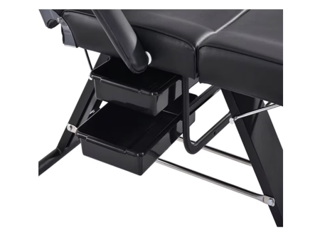 Pat Cosmetic Reglabil Salon Infrumusetare, Pat Masaj Piele Ecologica, Tetiera si Picioare Reglabile, Negru 180x65x64cm ZoePRO COOL [3]