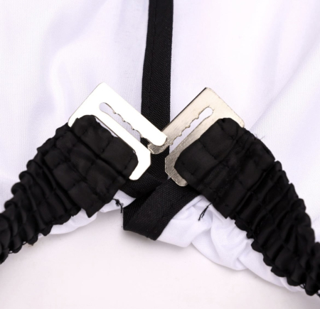 Pelerina de frizerie BGHYHYHI, poliester, alb/negru, 140x160cm, durabila, reutilizabila, pentru tuns si vopsit [3]