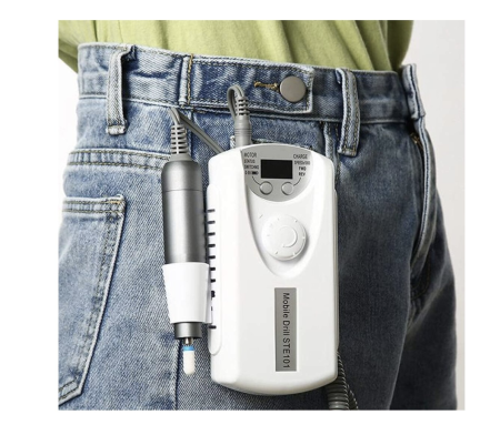 Pila electrica pentru unghii Profesionala, 30000RPM, portabila, pentru manichiura si pedichiura, 2200mAh Alb [1]