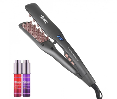 Perii Par - Placa de creponat parul profesionala DSP, placa ceramica, 130-210 grade, LCD