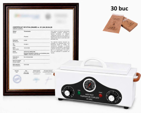 Sterilizatoare - Pupinel CALIBRAT ETALONARE, sterilizator cu aer cald 300 grade CH-360C+30buc pungi