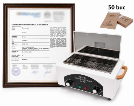 Sterilizatoare - Pupinel Calibrat ETALONARE, Sterilizator Profesional CH-360T + 50 Pungi Maro din Hartie