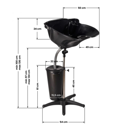 Scafa cu rezervor pentru coafor  Plastic, 10L, Negru [1]