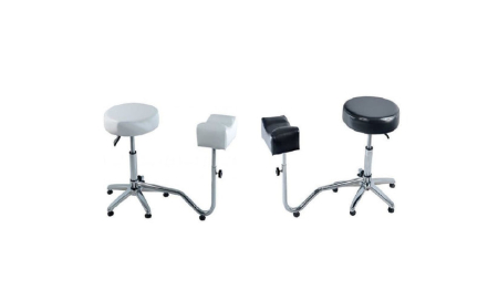 Scaun cu suport pedichiura, structura metalica NEGRU [1]