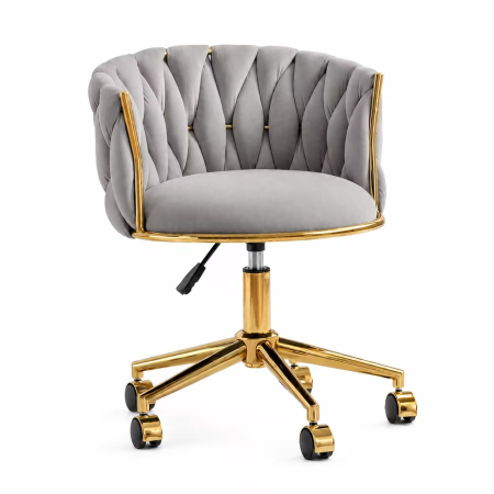 Aparatura Salon - Scaun de birou, salon , Catifea, Baza Aurie,gri
