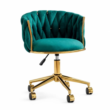 Aparatura Salon - Scaun de birou, salon , Catifea, Baza Aurie Smarald Gold