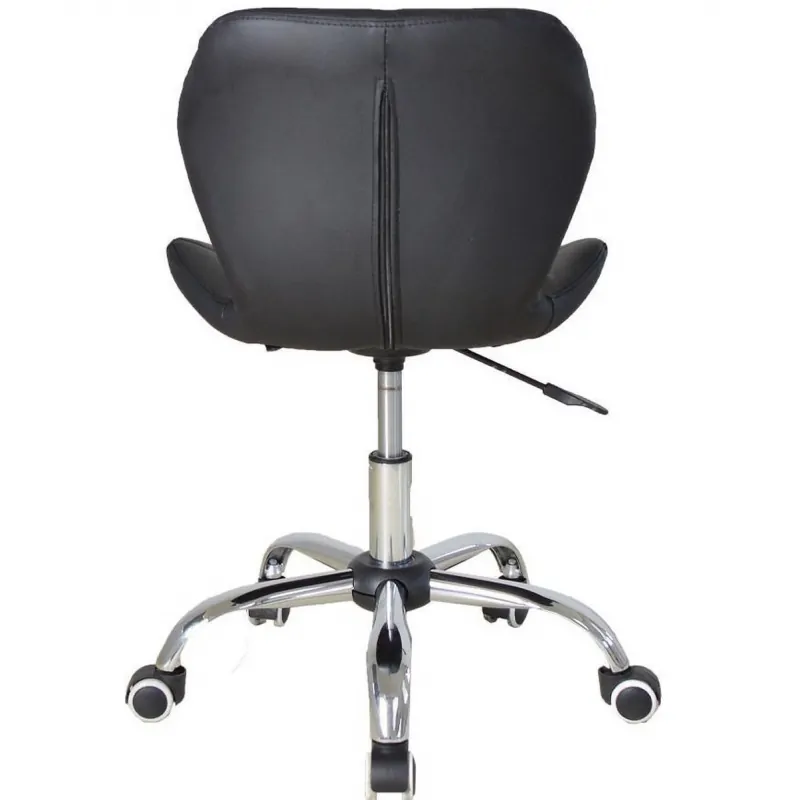 Scaun Frizerie Coafor Reglabil pe Inaltime, Piele Ecologica negru [2]