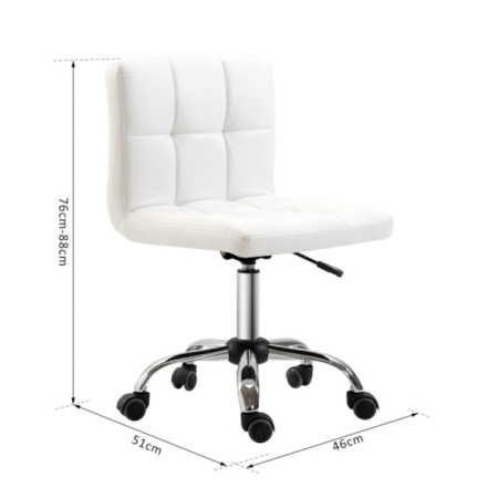 Scaun rotativ reglabil  din piele sintetica, alb, 46x51x76-88 cm [1]