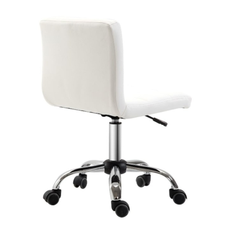 Scaun rotativ reglabil  din piele sintetica, alb, 46x51x76-88 cm [3]