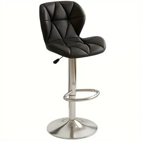 Scaun - Scaun Bar  cu Spătar & Înălțime Reglabilă Negru