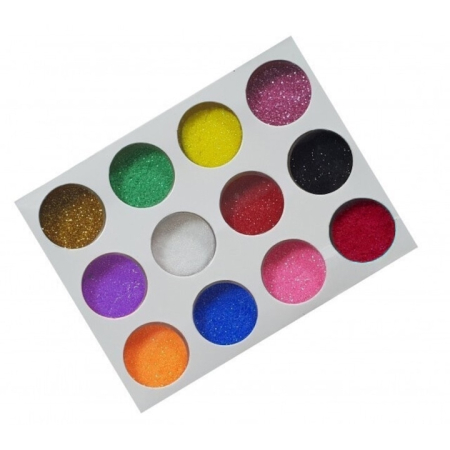 Accesorii manichiura/pedichiura - Set 12 Decor unghii tip sclipici, Sela