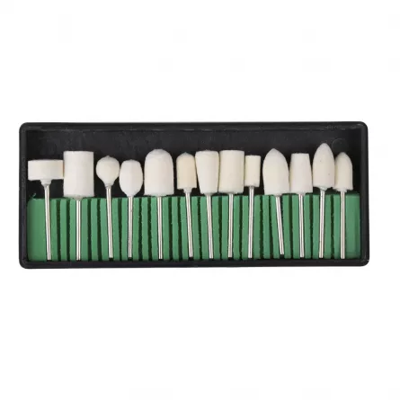 Freze Electrice / Pile Electrice - Set de 12 capete pentru freza, din pasla, albe