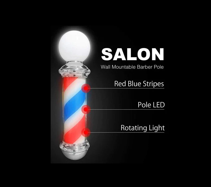 Sigla Barber Shop, Reclama luminoasa frizerie, Barber Pole, 72CM [2]