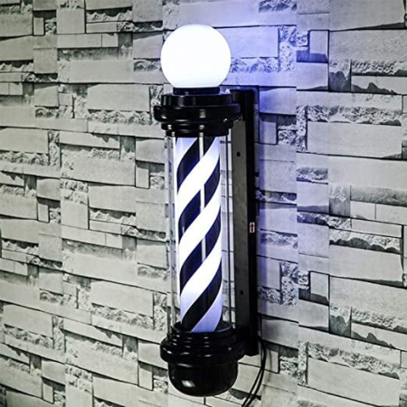 Sigla Barber Shop, Reclama luminoasa frizerie, Barber Pole, 88CM negru [1]