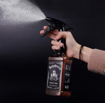 Spray apa CSD pentru frizerie sau coafor, pulverizator in forma de sticla Whisky, 500 ml [1]