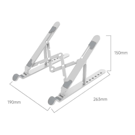 Stand laptop din ABS si silicon, pliabil, Alb [3]