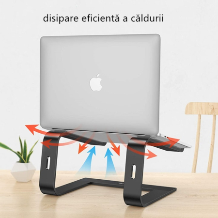 Suport pentru laptop, Aluminiu, 15.6'', 5 kg, Negru [3]