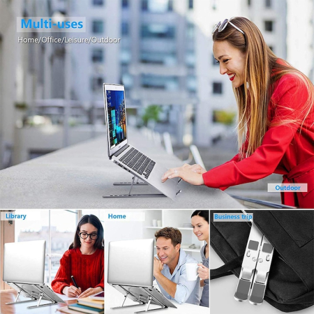 Suport reglabil pentru laptop, Macbook, iPad sau tableta, awwaline®, 7 "-15,6", Aluminiu, Argintiu [4]