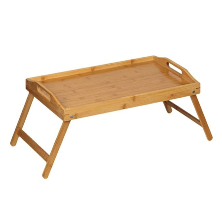 Echipamente PC - Tava de Servit la Pat cu Picioare Pliabile de Bambus 50x30x22cm