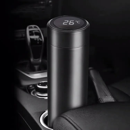 Termos smart cu afisaj led, indicator temperatura, 500 ml, negru, otel inoxidabil [4]
