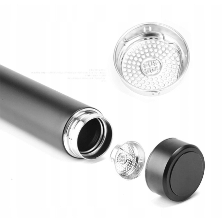 Termos smart cu afisaj led, indicator temperatura, 500 ml, negru, otel inoxidabil [2]