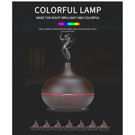 Umidificator/Difuzor aromaterapie cu ultrasunete Fresh Air,cu telecomanda, wenge, 7 culori programabil,oprire automata [2]