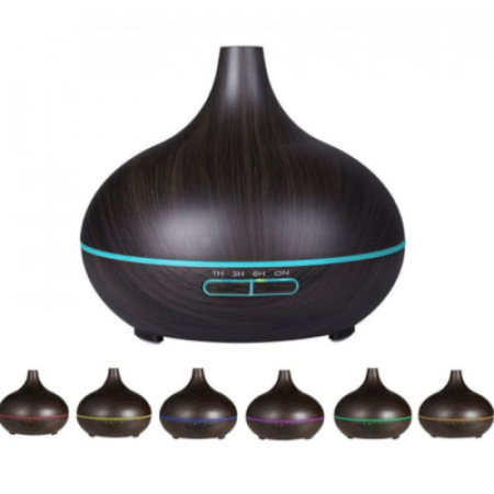 Umidificator/Difuzor aromaterapie cu ultrasunete Fresh Air,cu telecomanda, wenge, 7 culori programabil,oprire automata [1]