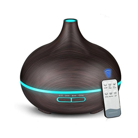 Umidificatoare Aer - Umidificator/Difuzor aromaterapie cu ultrasunete Fresh Air,cu telecomanda, wenge, 7 culori programabil,oprire automata