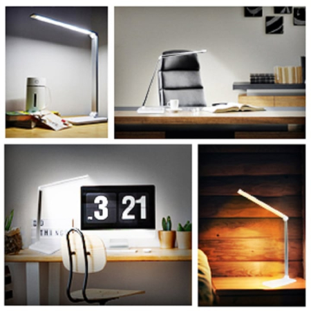 Veioza lampa LED Smarter pentru casa si birou, control touch, incarcator wireless QI pentru telefon sau casti, port USB, temporizator, lumina in 5 culori-calda sau rece, ajustare intensitate cu atinge [2]